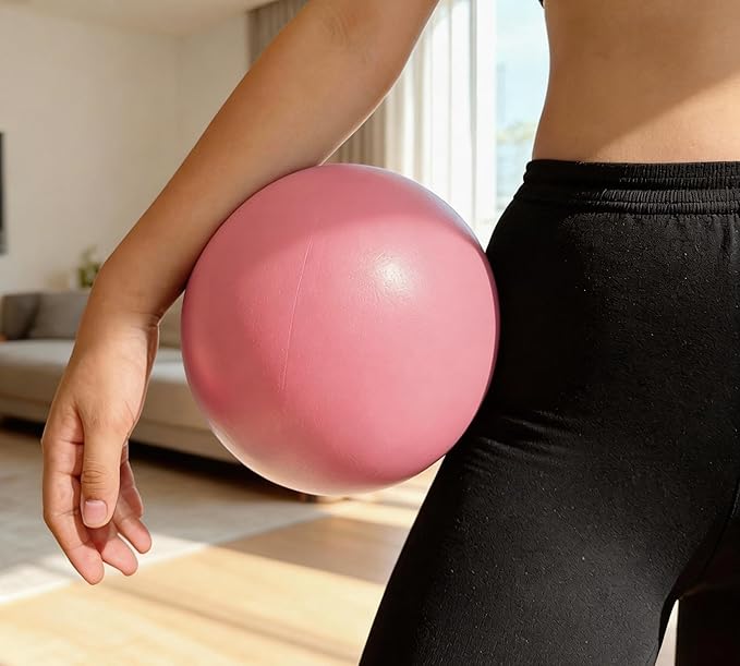 9 Inch Mini Exercise Ball - Portable Non-Slip Surface Yoga & Pilates Ball for Core Training, Fitness - Home & Office Use
