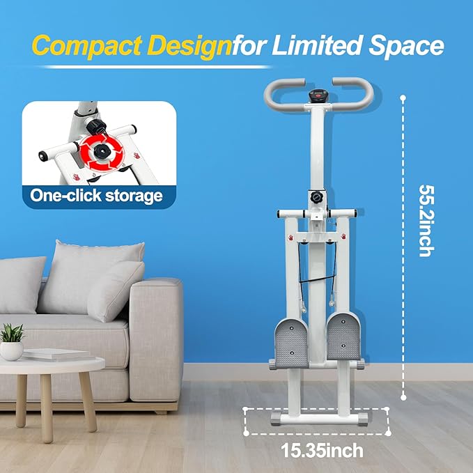 Steppers for Exercise at Home, Vertical Climber Workout Machine, Stair Climber for Full Body Workout with Adjustable Handlebar, Perfect for Women Men