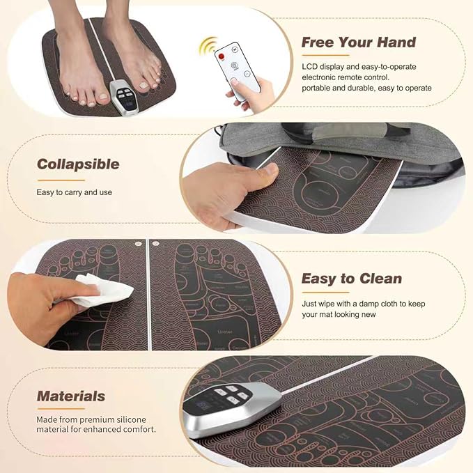 Transcutaneous Electrical Nerve Stimulator for Pain Relief, EMS Foot Stimulator for Increase Blood Flow Circulation,Temporarily Reduce Lower Extremity Pain.Gifts for Friends and Parents.