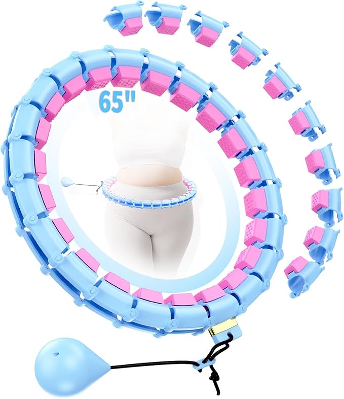 Weighted Hoop Fitness Circle – 32 Detachable Segments, 65-Inch Plus Size, Efficient Home Fitness and Weight Loss for Adults & Women