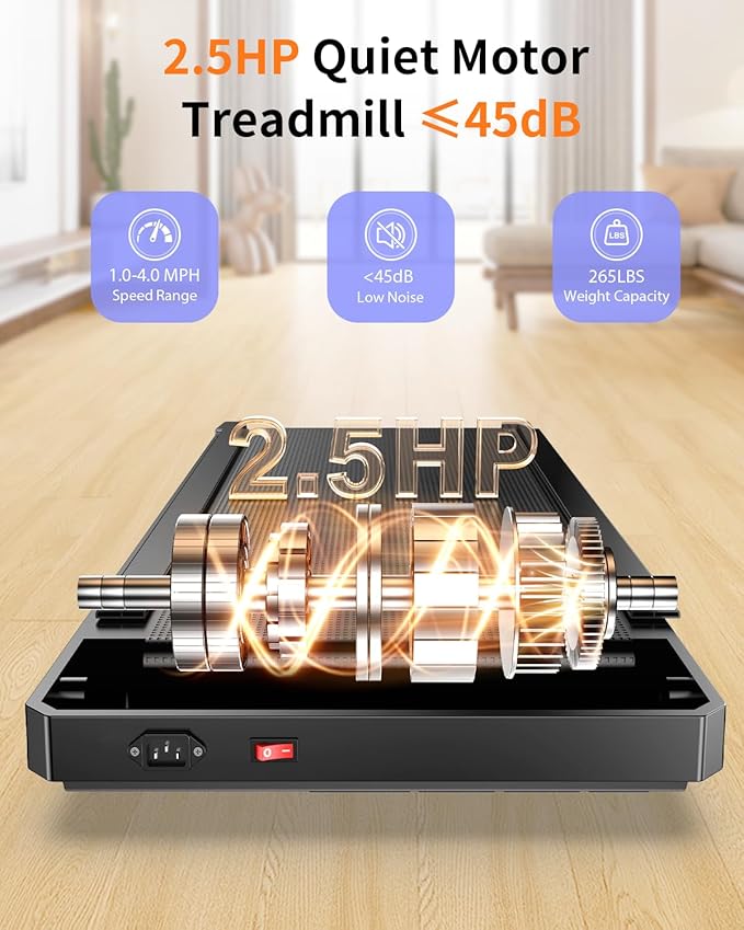 Walking Treadmill Pad with Incline - Portable Under Desk Treadmill, Walking Mat Pad with Handle Bar, 2.5HP Low Noise, 2 in 1 Treadmills for Home Office, Remote Control with LED Screen