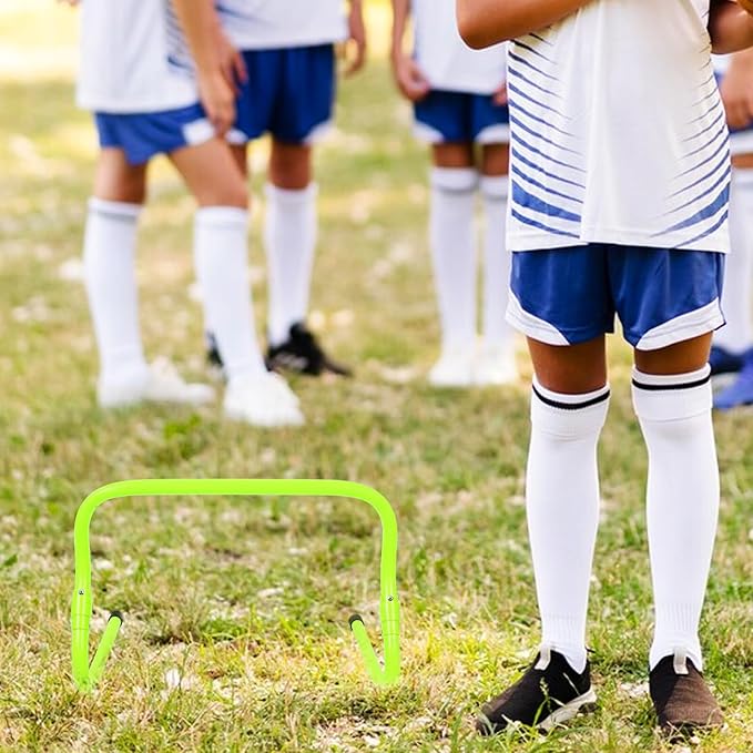 Soccer Training Speed Hurdles Adjustable Height 2-Level PVC Plastic Agility Hurdles Foldable Football Running Accessory for Speed and Agility Drills