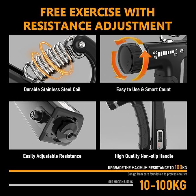 JKSHMYT Grip Strength Trainer Kits (5 Pack), Adjustable Resistance Forearm Strengthener, Hand Gripper Strengthener for Muscle Building