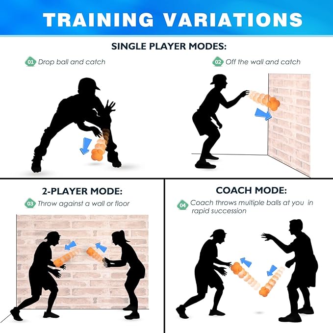 GSE Games & Sports Expert Sports Reaction Balls, Reactivity Ball for Field Training, Agility Trainer for Baseball, Rubber Bounce Balls for Hand-Eye Coordination & Speed Reflex Training