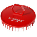Bossman Scalp Massager & Shampoo Brush (3 inch, Red) – Scalp Exfoliator Brush – Head Scrubber, Beard Exfoliator & Dandruff Control for Hair & Beard with Firm Bristles
