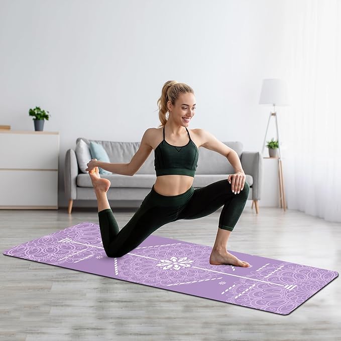 FOLAI Extra Thick Yoga Mat 6mm，pilates mat thick - Non-Slip Exercise Mat for HIIT, Pilates & Home Workouts & Workout with Free Carry Strap