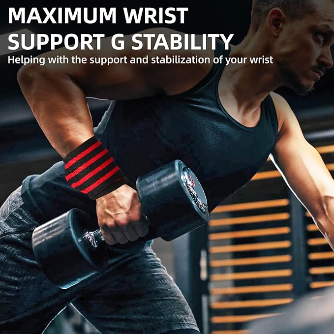 Wrist Support Straps & Lifting Straps, Ultra-Elastic Adjustable Design, Universal Wrist Support Gear for Bench Press, Deadlift, Powerlifting and Gym Training
