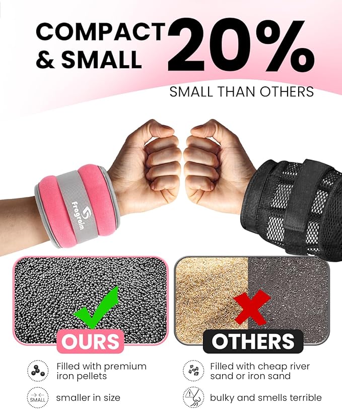 Ankle Weights, 1/2/3/4/6/8/10 LBS 1 Pair Wrist Leg Arm Weights for Women, Kids and Men, Comfortable and Soft, Perfect for Dancing, Running, Walking, Fitness, Workout, Physical Therapy
