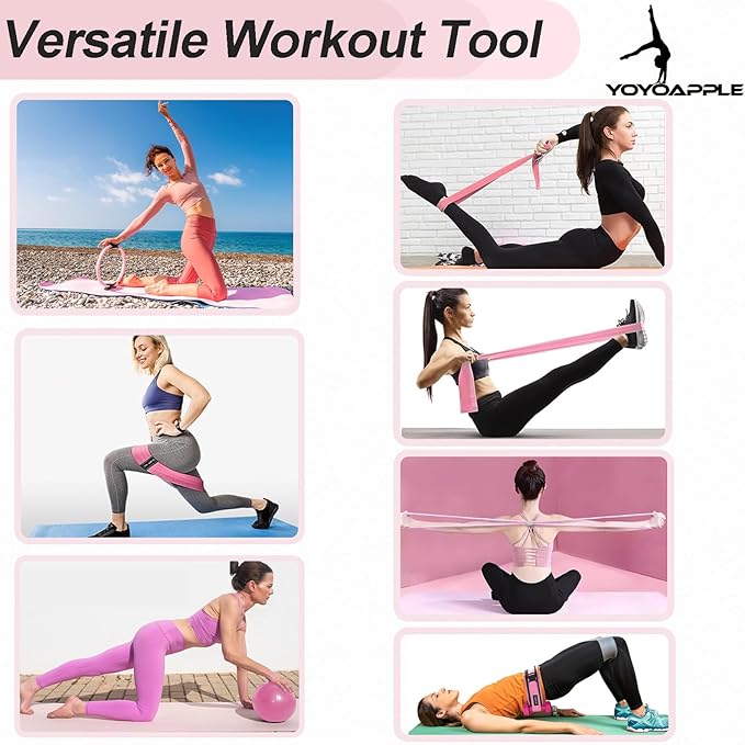 at Home Pilates Essentials Kit for Women,11pcs Pilates Kit for Home Workouts Women,Pilates Kit for Home Workouts Women,Pilates Ball and Ring Set,Pilates Accessories for Home Workouts