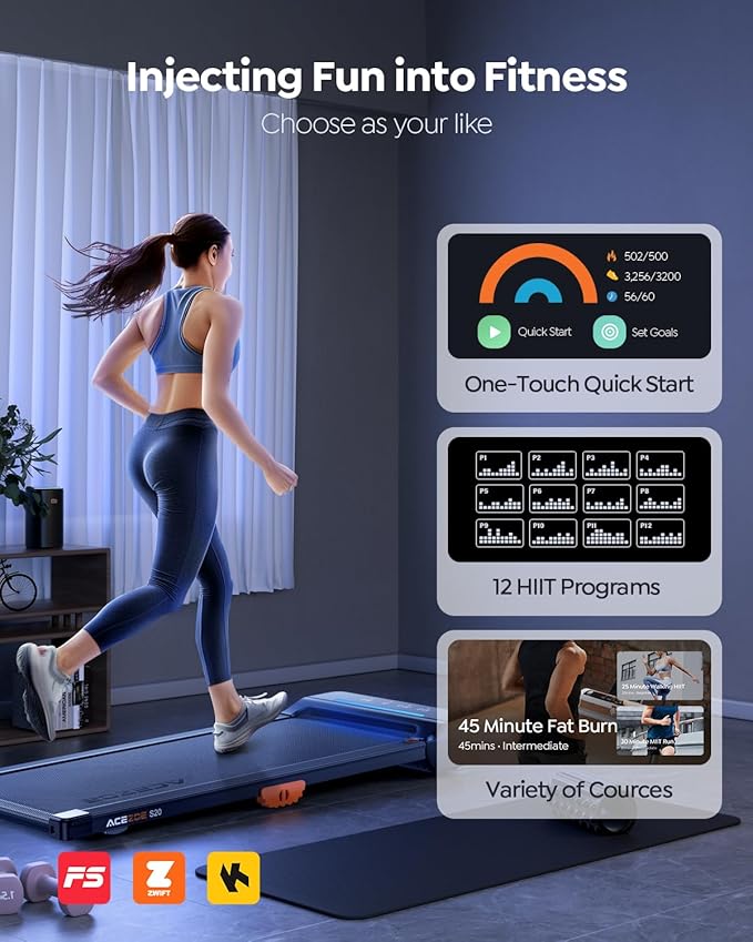 Walking Pad Treadmill with 10% Incline, Under Desk Treadmill, Compact Portable Treadmills for Home Office, 285lbs Capacity, APP/Remote Control, Exercise Anytime, Low-Noise