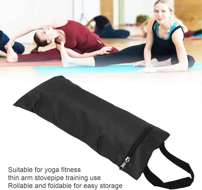 Yoga Sandbag, 3 Colors Zippered Design Oxford Cloth Material Bag, Rollable Foldable Weighted Fitness Bag for Adding Weight and Support