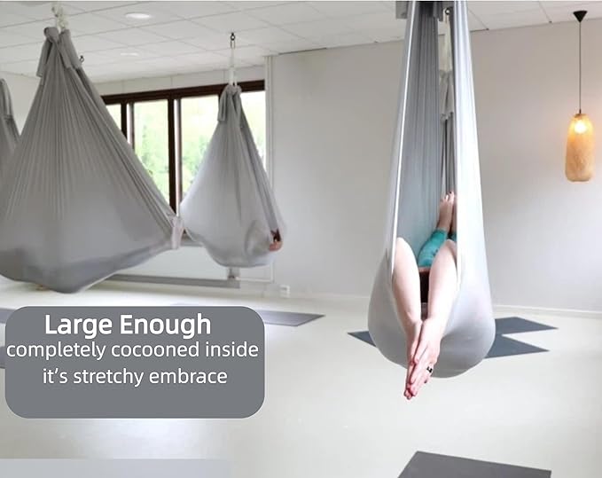 F.Life Aerial Silk Yoga Hammock & Swing for yoga Inversion,Strength training,starter hardware kit
