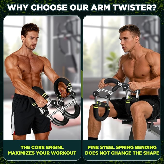 Twister Arm Trainer, 9-Level Adjustable/Non-Adjustable (20-270/20-160Lbs), Non-Foldable/Foldable, with Adjustment Tool & Mechanical Counting Grip, Home Gym Exerciser for Men Women
