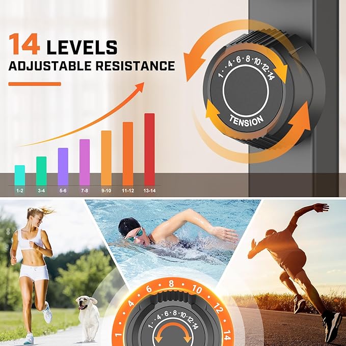 ANCHEER Elliptical Exercise Machine, Elliptical Trainer for Home Gym Exercise Equipment 500Lbs Max Weight Ultra-Silent Elliptical Machine, 14 & 8 Resistance Levels