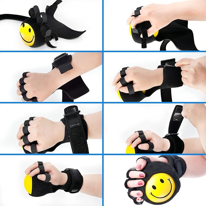 Anti-spasticity Ball Splint Hand Finger for Hand Stroke Hemiplegia Finger Recovery Spasm Dystonia Hemiplegia Finger Training Hand Functional Impairment for Children and Men and Women (Medium)