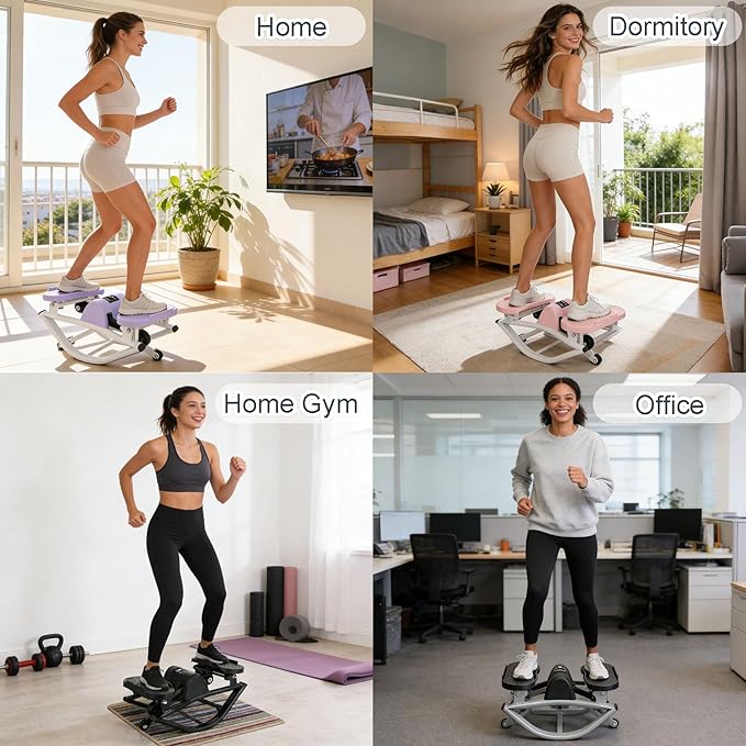 Rock Stepper Side to Side Portable Lateral Rocking Stepper with Digital Display and Non-Slip Mat Mini Steppers for Exercise at Home