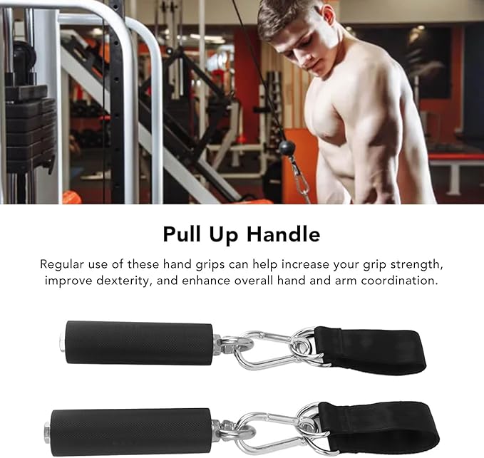 EVTSCAN Cable Handle TPR Rubber Coated Grip Straight Gym Equipment Attachment Weightlifting Exercise with Anti Slip Design for Strength Training and Aerobic Workouts Home and Travel Use