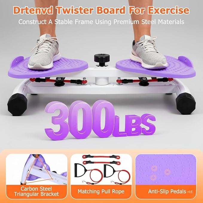 Waist Twister Machine Exercise, Ab Twist Board with 300 lbs Weight Capacity, Abs Workout for Slim Waist and Core Ab Exercise, Noiseless Home Gym Equipment for Women Men