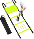 Fixed Rung Agility Ladder - 20ft 12 Rungs No Tangle Speed and Agility Training Equipment for Soccer Footwork Training with Carrying Bag/Ground Stakes for Adults Youth Kids