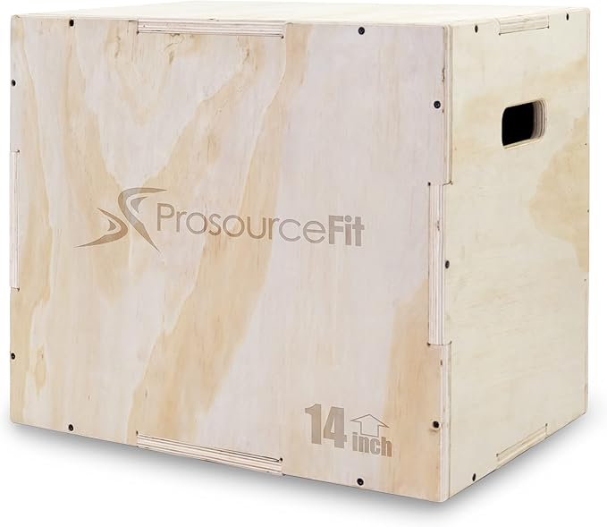 ProsourceFit 3-in-1 Wood Plyometric Jump Box For Cross Conditioning, Agility, Vertical Jump Training & Plyo Workouts