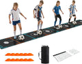 Soccer Training Mat with Integrated Ladder & Cones | 4-in-1 Football Footwork Agility Trainer for Team Practice | Non-Slip Speed & Ball Control Exercise Mat