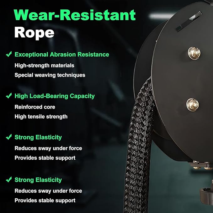 Endless Rope Trainer Machine - Your Compact Home Rope Pull Exercise Machine. Features 20kg Knob-Adjusted Resistance, Zero Setup, and Industrial-Grade for Lasting Performance