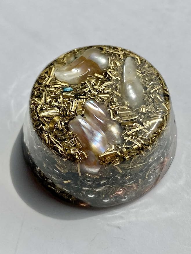 Pearl Orgone Generator Energy Accumulator 528Hz/7.83Hz/Advance Harmonics Many Beautiful Ingredients and Colors!! (Pearl)