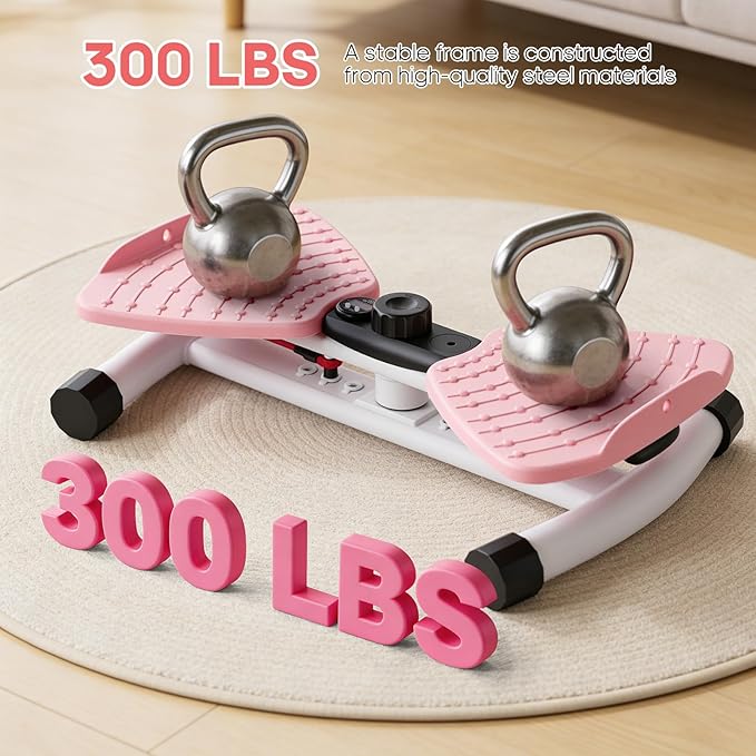 Waist Twister Machine Exercise, Ab Twister Board with the Smart LCD Digital Monitor, 300lbS Capacity & 20dB Ultra-Quiet, Anti-Slip Home Gym Workout Equipment for Women Belly Fat