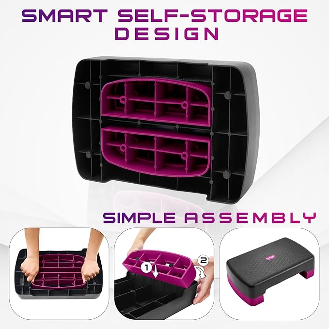 Yes4All Aerobic Exercise Step Platform, Exercise Stepper with Risers for Cardio and Strength Training, Workout Stepper for Home Gym