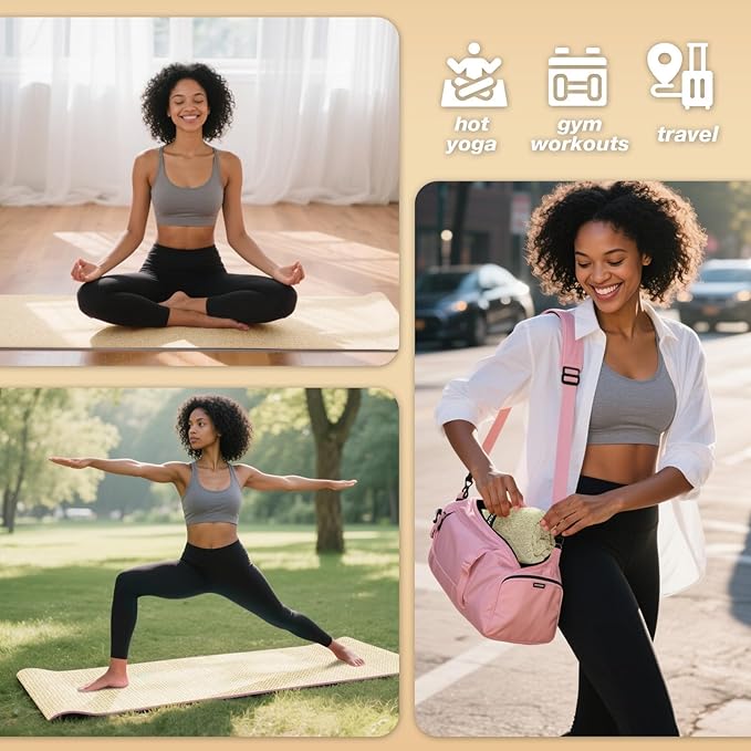 Hot Yoga Towel,Microfiber Yoga Mat Towels Non Slip for Hot Yoga Absorbent Microfiber Sweat Anti-Slip Cover,Bikram,Pilates,Exercise,Fitness 24 inch X 72 inch Beige 2 Pack