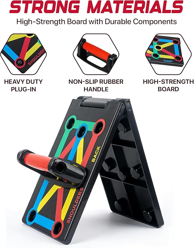 ROMIX Push Up Board for Men, Foldable Push Up Board, Multifunctional Pushup Stand, Muscle Board Rack Professional Strength Training Equipment for Man and Women at Home Gym Chest/Back/Abs Training