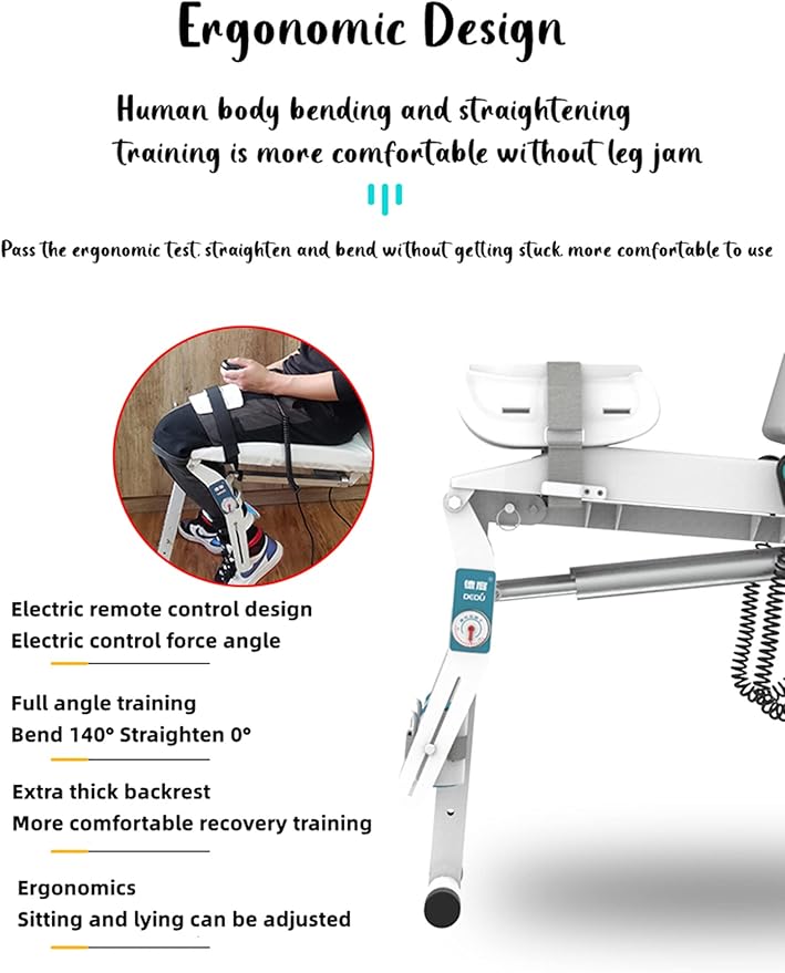 Electric Knee Rehabilitation Trainer, Stroke Hemiplegia Rehabilitation Training Equipment, Lower Extremity Bending and Straightening Training Chair, for Leg Function Recovery(Color:Right Leg)