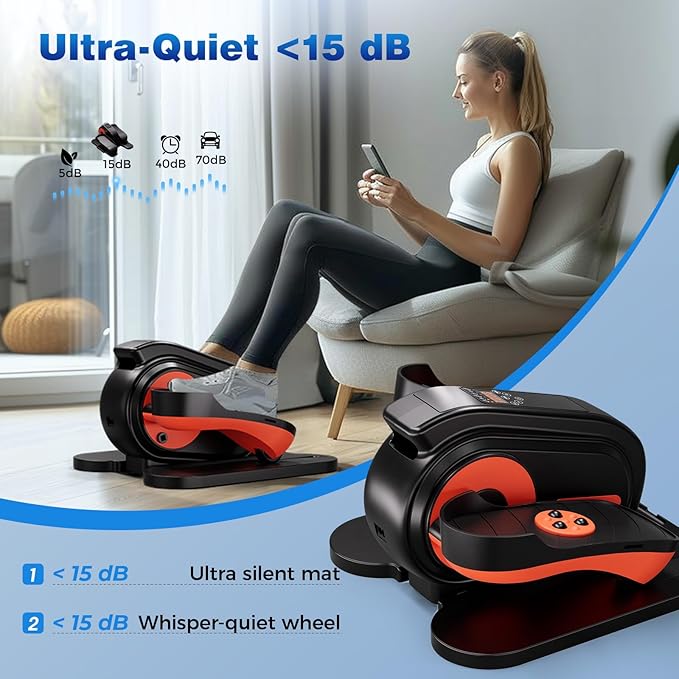 GORISE Under Desk Elliptical Exercise Machine, Leg Exerciser as Seen on TV with Foot Massage, Seated Pedal Exerciser with Remote Control & 10 Adjustable Speed for Seniors & Women Home Ussage, Model A