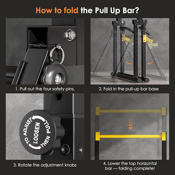 SogesPower Power Tower Pull Up Bar Station, Foldable Pull Up Dip Station Free Standing for Home Gym,Adjustable Pull Up Bar Stand Dip Bar Strength Training Workout Equipment,Triangular Design