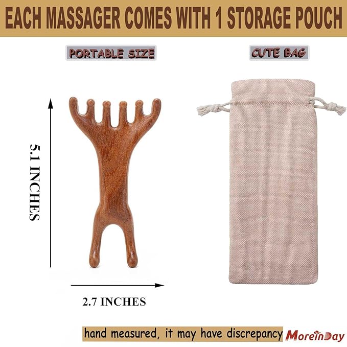 Scalp Massage Tool, Head Massager Scalp, Massage Comb for Gua Sha, Wooden Foot Massage Tool - 2 Pack
