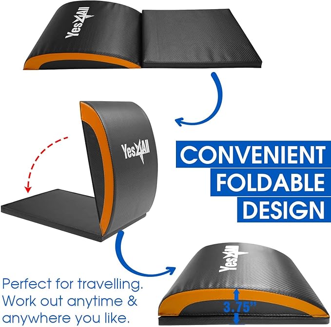 Yes4All Abdominal Exercise Pads, Foldable Ab Workout Equipment for Home Gym Core Training & Back Stretching, Sit Up Mat for Floor Exercises