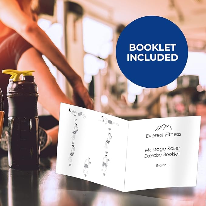 Foam Roller - Medium Density Level - Foam Rollers for Back Pain or Muscle Massage - Deep Tissue Massage - Black/Blue