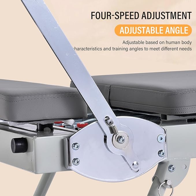 Pilates Reformer with Adjustable Reformer Heights and Angle,Foldable Pilates Machine & Equipment for Home Workout Cardio Fitness Rebounder Up to 300 Lbs Weight Capacity,Black/Beige