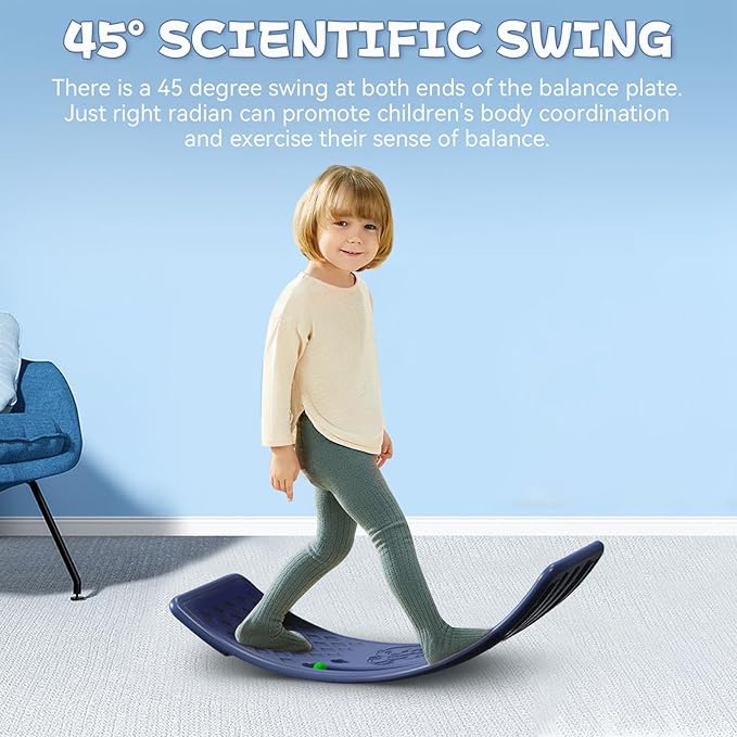 Rocker Board Balancing Training,Balance Board, Plastic Balance Seesaw Board with Elastic Ball, Improves Motor Skills and Build Core Strength, for Kids Toddlers Teens Balance Training, Balance boa