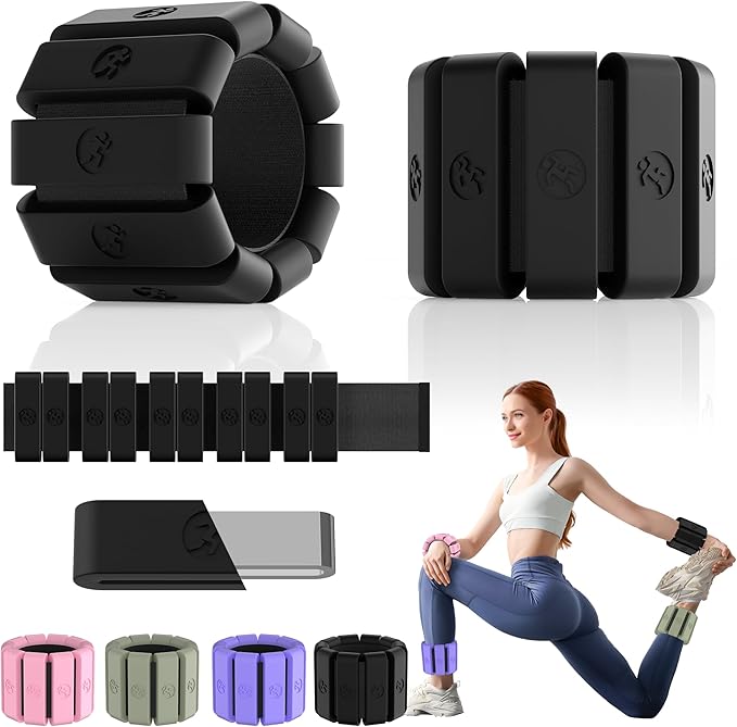 Adjustable Wrist Weights for Women Men, Leg Weights for Women 0.75lb-1lb-1.3lb Each for Walking, Yoga, Dance, Barre, Gym