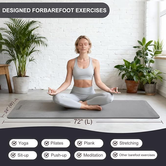 UMINEUX Yoga Mat Extra Thick 1/3'' & 2/5" Non Slip Yoga Mats for Women Eco Friendly TPE Fitness Exercise Mat with Carrying Sling & Storage Bag