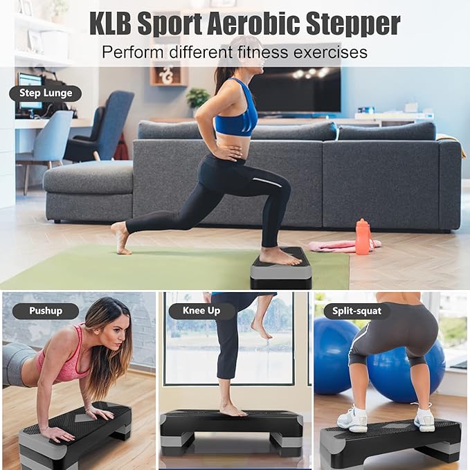 Adjustable Exercise Workout Aerobic Stepper Step Platform Trainer