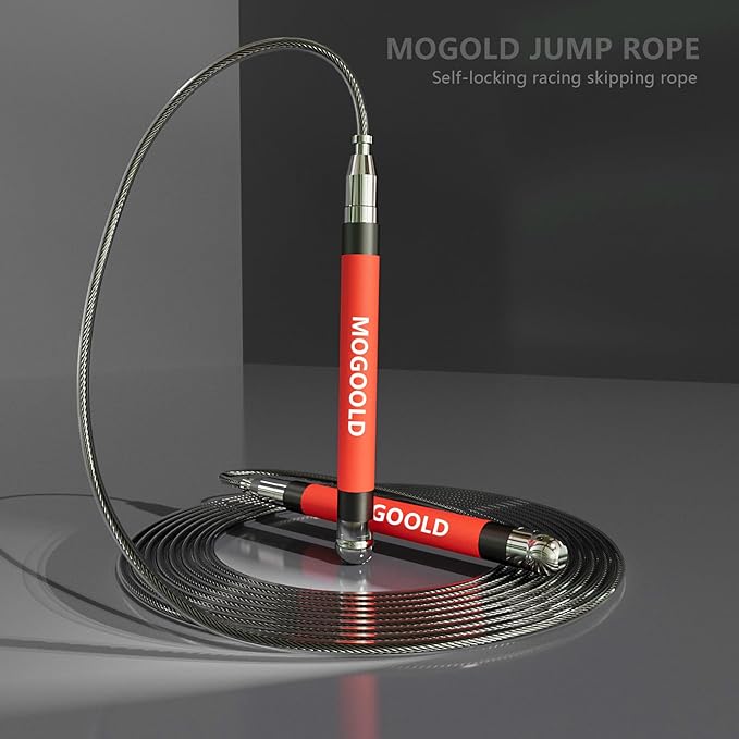 2-in-1 Speed Rope: 2mm for Boxing/MMA & 3mm for CrossFit - Tool-Free Adjustable Cable System with Dual Bearings - Sweatproof Hybrid Grip for High-Intensity Training