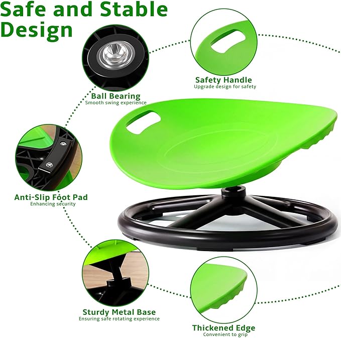 1 Durable Plastic Rotating Sensory Chair - Pilates Stability Chair, Oval Eggshell Design, Upgraded Non-Slip Base, Office Stool, Training And Rehabilitation Equipment, Suitable For Home Use (green)