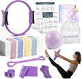 Pilates Ring Set for Women, 12" Pilates Ring and Ball Set with Resistance Bands for Home Workouts, Portable Pilates Kit with Bag & 2 Training Poster for Full Body Exercise
