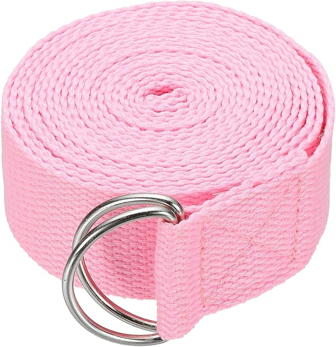 Yoga Strap for Stretching, Athletic Stretch Band with Adjustable Metal D Ring Buckle Yoga Bands