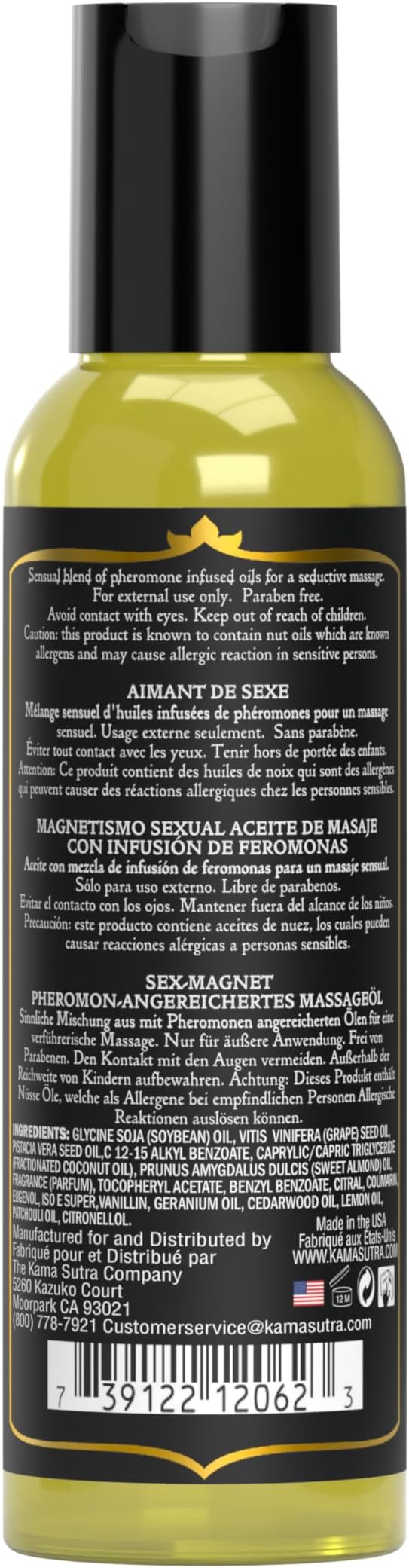 Kama Sutra Sex Magnet Pheromone Massage Oil - 2 Fl Oz Trio