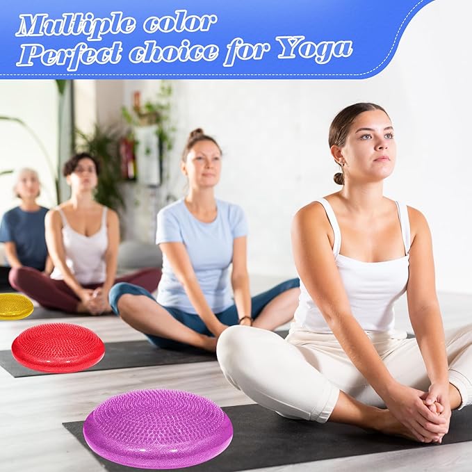 Libima 4 Pcs Glitter Wiggle Seat for Sensory Kids Inflated Wobble Cushion Sensory Seat Flexible Seating for Classroom Elementary, Balance Disc for Kids Adult Office Home