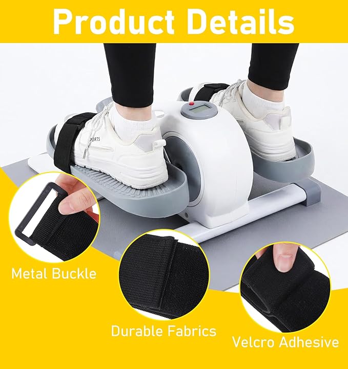 2PCS Bike Pedal Straps, Black Adjustable Leg Exerciser Traction Straps, Secure Stability for Elliptical Exercise Machine Under Desk Seniors Workout (Adjustable Length: 12.7-17.5 Inch)