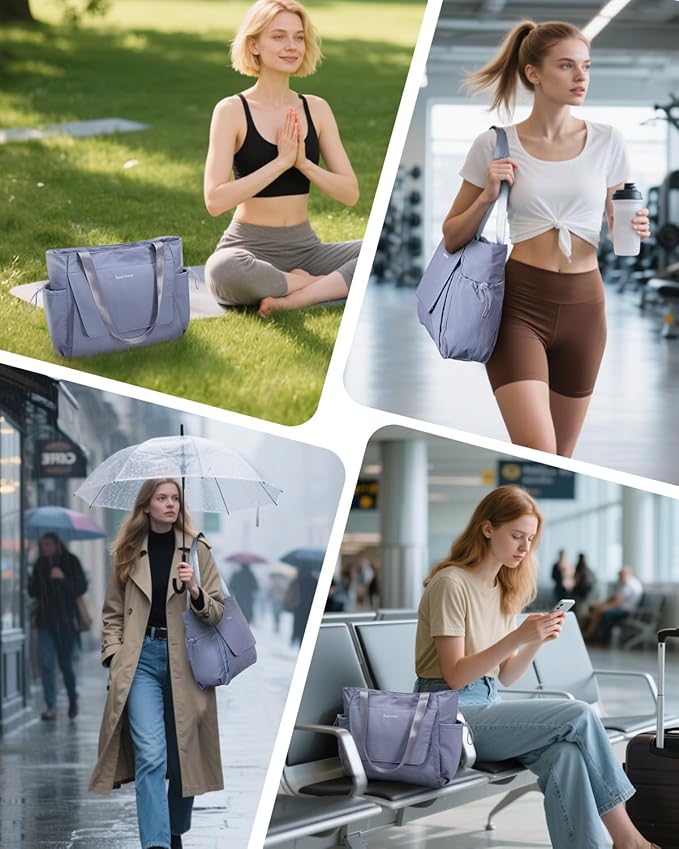 sportsnew Yoga Mat Bag Tote Yoga Gym Bags For Women Men with Waterproof Wet Pocket & Hook-and-loop, Quick Access Storage Yoga Mat Bag Carrier